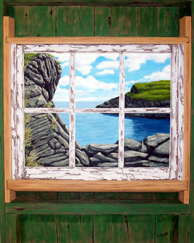 Panes & Sills: Reframing by Tom Alway, acrylic on canvas, 24