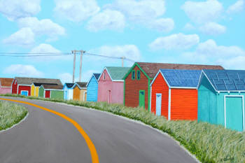 Party Line, acrylic on canvas,  24  x  36
