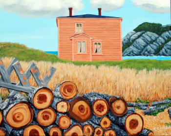 Panes & Sills: Networking by Tom Alway, acrylic on canvas, 24